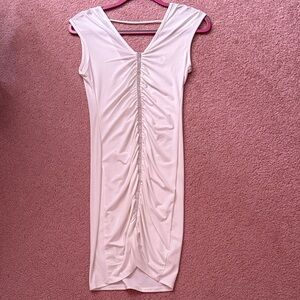 Elegant Pink Ruched Dress